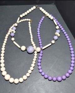 Vintage Chunky Beaded Necklaces  Set of Three