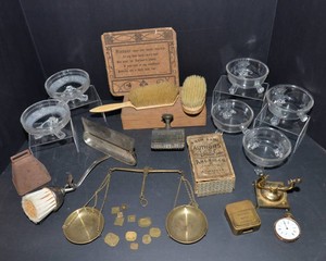 Antique & Vintage Collectibles  1800s Glassware, Pocket Watch, Balance Scale, and More