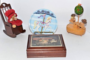 Vintage Decorative Music Boxes Including Terry Redlin  Set of Four