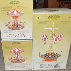 Mr. Christmas Gold Label Collection Worlds Fair Carnival Rides  Set of Three