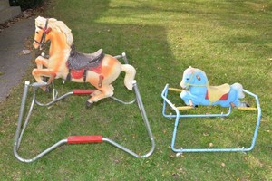 Vintage Spring-Action Rocking Horses  Set of Two