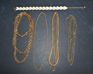 Vintage Gold-Tone Necklaces  Set of Five