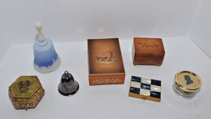 Vintage Musical Trinket Dishes, Bells & Music Boxes  Set of Seven