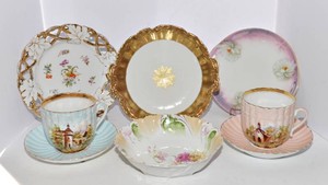 Antique & Vintage Dinnerware  Plates, Oversized Cups & Saucers