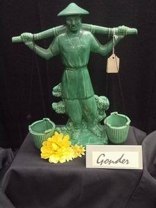 VINTAGE GONDER ASIAN WATER BEARER STATUE 1950