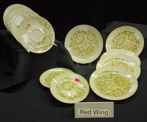 VINTAGE DAMASK BY REDWING HANDPAINTED PLATES