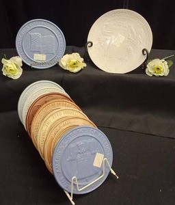 9 VINTAGE FRANKOMA PLATES