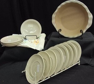 VINTAGE REDWING HOTEL SAUCERS - RW TURTLE DOVE SAUCERS - AND PAMPERED CHEF CASSEROLE DISH