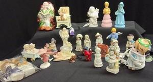 HUGE LOT OF PORCELAIN DOLLS AND FIGURINES