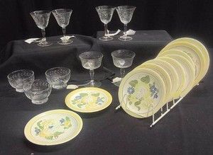 VINTAGE (1941) RED WING BRITTANY POTTERY AND VINTAGE GLASSWARE
