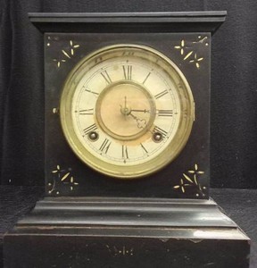 ANTIQUE ANSONIA CAST IRON MANTLE CLOCK
