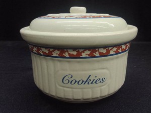 RARE 1996 COLLECTORS SOCIETY COMMEMORATIVE GREY LINE COOKIES JAR WITH LID