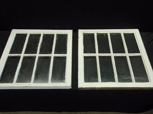 2 VINTAGE  ANTIQUE  WINDOWS