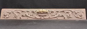 HAND CARVED DECORATIVE FLUTED WOOD PEDIMENT