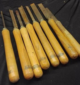 VINTAGE 8 PIECE WARDS POWR-KRAFT WOOD TURNING CHISEL SET