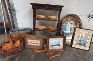 Charming Vintage Rustic Home Decor & Woodenware Lot