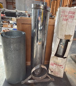 Lot of Class A Double-Wall Insulated Stainless Steel Chimney Pipe & Installation Components