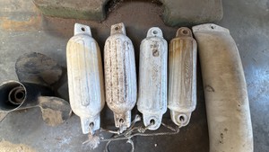 Lot of (4) Attwood Boat Fenders & 3-Blade Outboard Propeller