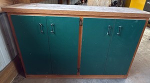 Custom 4-Door Wooden Storage Cabinet  Workbench