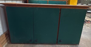 Custom 3-Door Wooden Storage Cabinet  Workbench