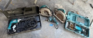 Corded Makita Power Tool Lot with Hard Cases