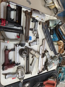 Bulk Lot of Assorted Pneumatic Air Tools & Nailers