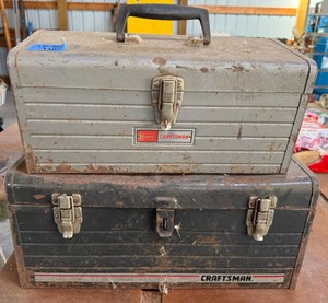 Vintage Sears Craftsman Metal Toolbox Lot (Set of 2)