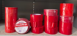 Lot of 17 Rolls Venture Tape Red HouseWrap Contractors Sheathing Tape