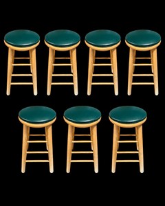 Lot of 7 Wooden Bar Stools - 31