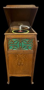 Vintage Cecilian Quartersawn Oak Floor Phonograph