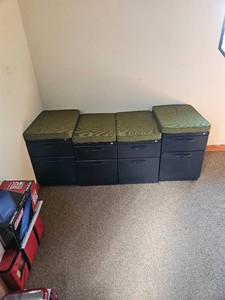 4 2-Drawer File Cabinets with Seat Cushions