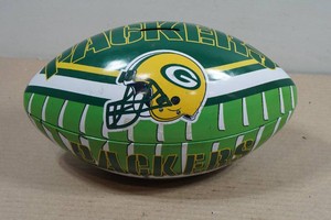 Green Bay Packers Metal Football Coin Bank
