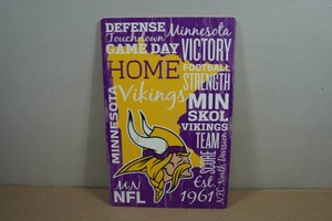 Minnesota Vikings Pride Wood Sign