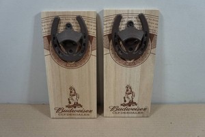 2 Budweiser Beer Bottle Opener Wall Hangers