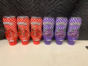 Smucker's Squeeze Strawberry & Grape Fruit Spread 20oz (Lot of 6)