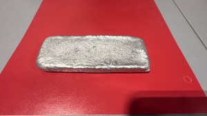 Freshly poured aluminum bar 9.98oz
