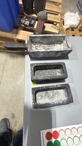 Lot of 3 Heavy-Duty Metal Ingot Molds  Casting Trays