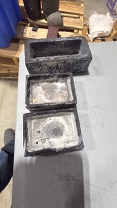 Lot of 3 Heavy-Duty Metal Ingot Molds  Casting Trays