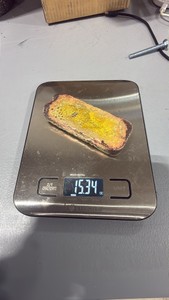 Freshly poured brass bar 15.34oz