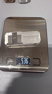 Freshly poured aluminum bar 5.36oz