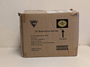 NEW 24 BROWN NYLON HAIR NET 1000CT