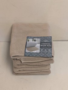 (4) COTTON BATH MAT CREAM