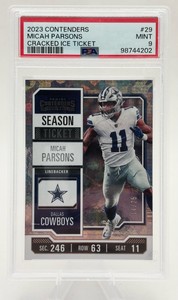 2023 Panini Contenders Football Micah Parsons Cracked Ice Ticket #29 1425 PSA 9