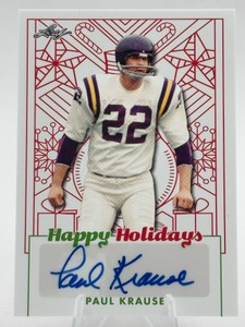 2023 Leaf Holiday Paul Krause Autograph Card #BA-PK1