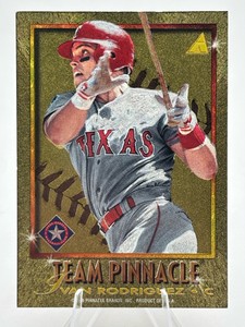 1996 Pinnacle Team Pinnacle Ivan RodriguezMike Piazza Reverse Dual Insert Card 8 of 9