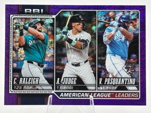 2026 Topps Series 1 American Leage RBI Leaders Cal Raleigh, Aaron Judge, and Vinne Pasquatino #211 175250
