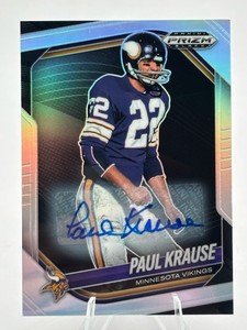 2025 Panini Prizm Black Paul Krause Refractor Autograph Card #88