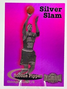 1997-98 Skybox Metal Universe Scottie Pippen Silver Slam Pink #4 of 20