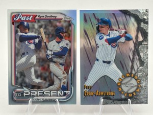 Lot Of 2 Pete Crow-Armstrong Baseball Cards Including 2026 Topps Chrome Wrecking Crew Refractor #WC-7 and 2026 Topps Chrome Past To Present Pete Crow-Armstrong  Ryne Sandberg Refractor #PTP-22
