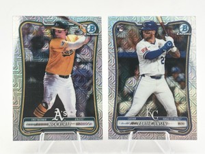 Lot Of 2 Baseball Cards Including 2026 Bowman Chrome Carter Jensen Mojo Refractor RC #95 And 2026 Bowman Chrome Nick Kurtz Mojo Refractor #18